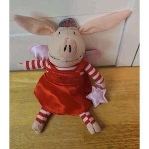 Olivia The Pig Plush Doll in Red Dress Wings & Wand 2010 Stuffed Animal Small 8"